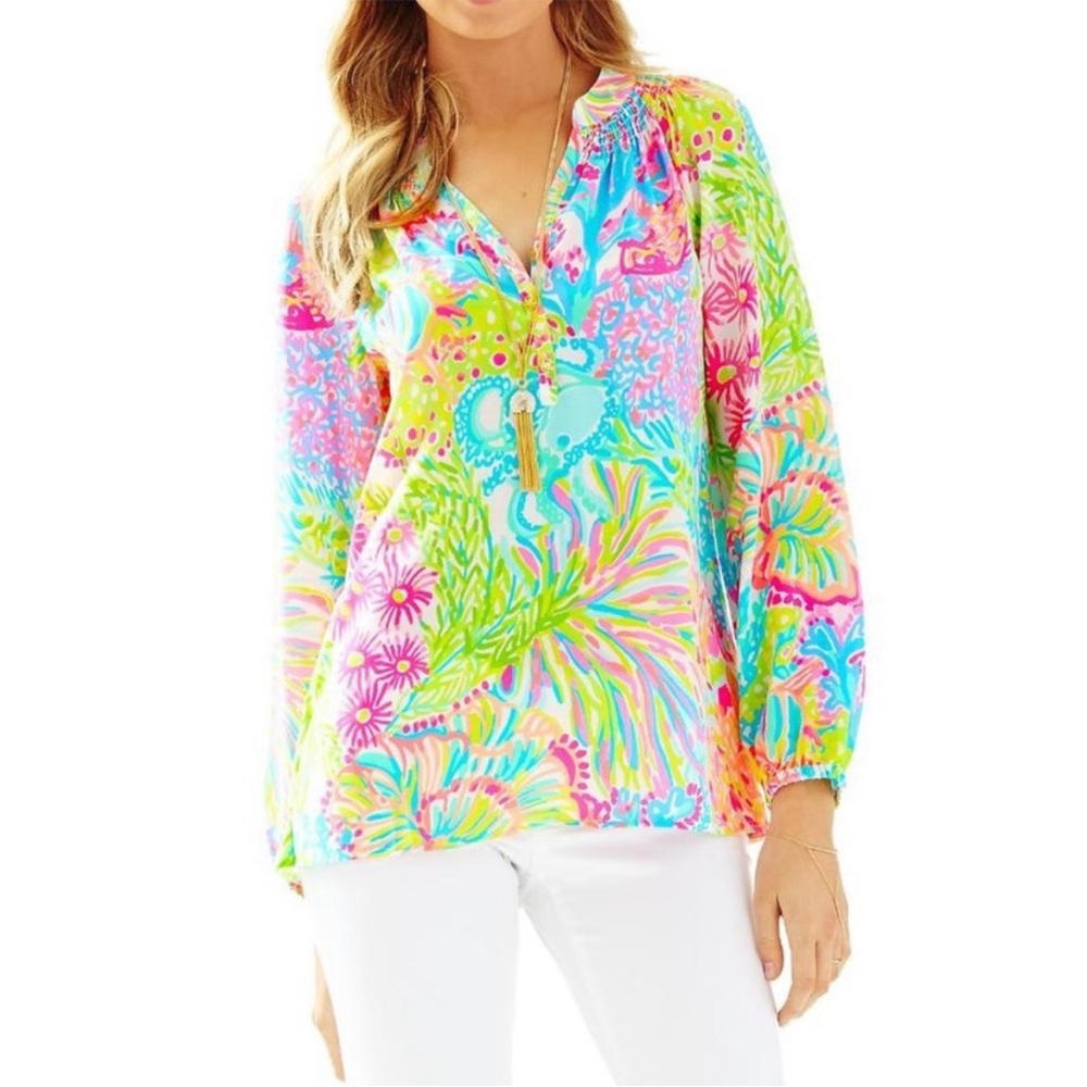 Lilly Pulitzer Colorful Floral Blouse
